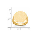14k 18.0x17.5mm Round Open Back Mens Signet Ring