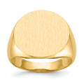 14k 18.0x17.5mm Round Open Back Mens Signet Ring
