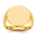 14k 18.0x18.0mm Round Open Back Mens Signet Ring