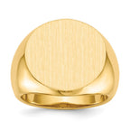 14k 18.0x18.0mm Round Open Back Mens Signet Ring