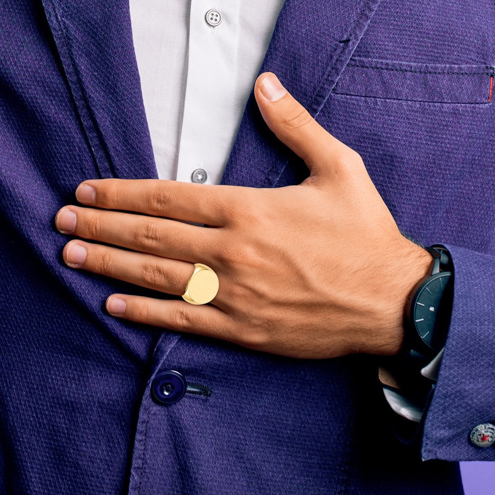 10k 21.5x22.0mm Open Back Men's Signet Ring