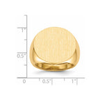 14k 21.0x21.5mm Round Open Back Mens Signet Ring