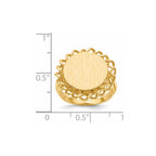 14k 15.0x14.5mm Oval Open Back Scalloped Edge Signet Ring