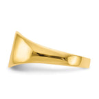 14k 9.0x8.5mm Cushion Closed Back Signet Ring