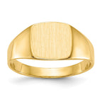 10k 8.5x9.0mm Square Closed Back Signet Ring