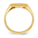 14k 13.5x12.0mm Cushion Open Back Mens Signet Ring