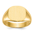 14k 13.5x12.0mm Cushion Open Back Mens Signet Ring