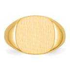 14k 15.0x13.5mm Cushion Open Back Mens Signet Ring