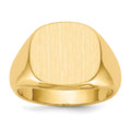 14k 15.0x13.5mm Cushion Open Back Mens Signet Ring