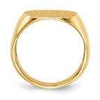 14k 15.0x15.5mm Cushion Open Back Mens Signet Ring