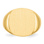 14k 17.0x17.0mm Cushion Open Back Mens Signet Ring