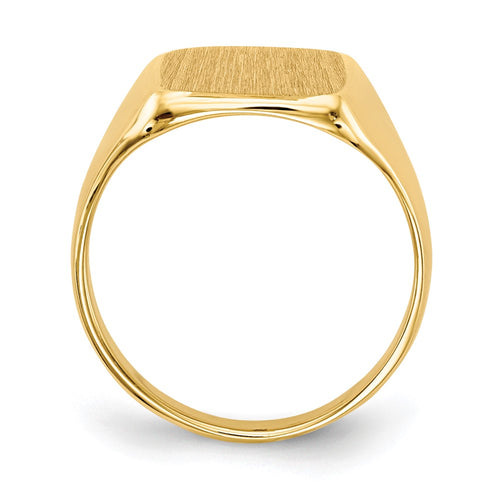 10k 10.0x10.0mm Square Closed Back Signet Ring