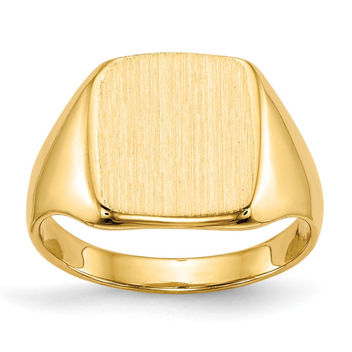 10k 10.0x10.0mm Square Closed Back Signet Ring