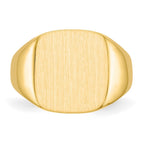 14k 13.5x15.0mm Cushion Closed Back Mens Signet Ring