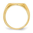 14k 15.5x14.0mm Cushion Closed Back Mens Signet Ring