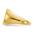 14k 15.5x14.0mm Cushion Closed Back Mens Signet Ring