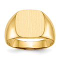 14k 12.5x12.5mm Cushion Open Back Mens Signet Ring