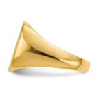 14k 13.5x15.0mm Cushion Open Back Mens Signet Ring