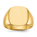 14k 13.5x15.0mm Cushion Open Back Mens Signet Ring
