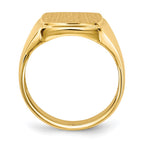 14k 13.0x14.5mm Rectangle Open Back Mens Signet Ring