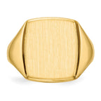14k 13.0x14.5mm Rectangle Open Back Mens Signet Ring