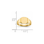 14k 8.5x8.5mm Octagon Closed Back Signet Ring