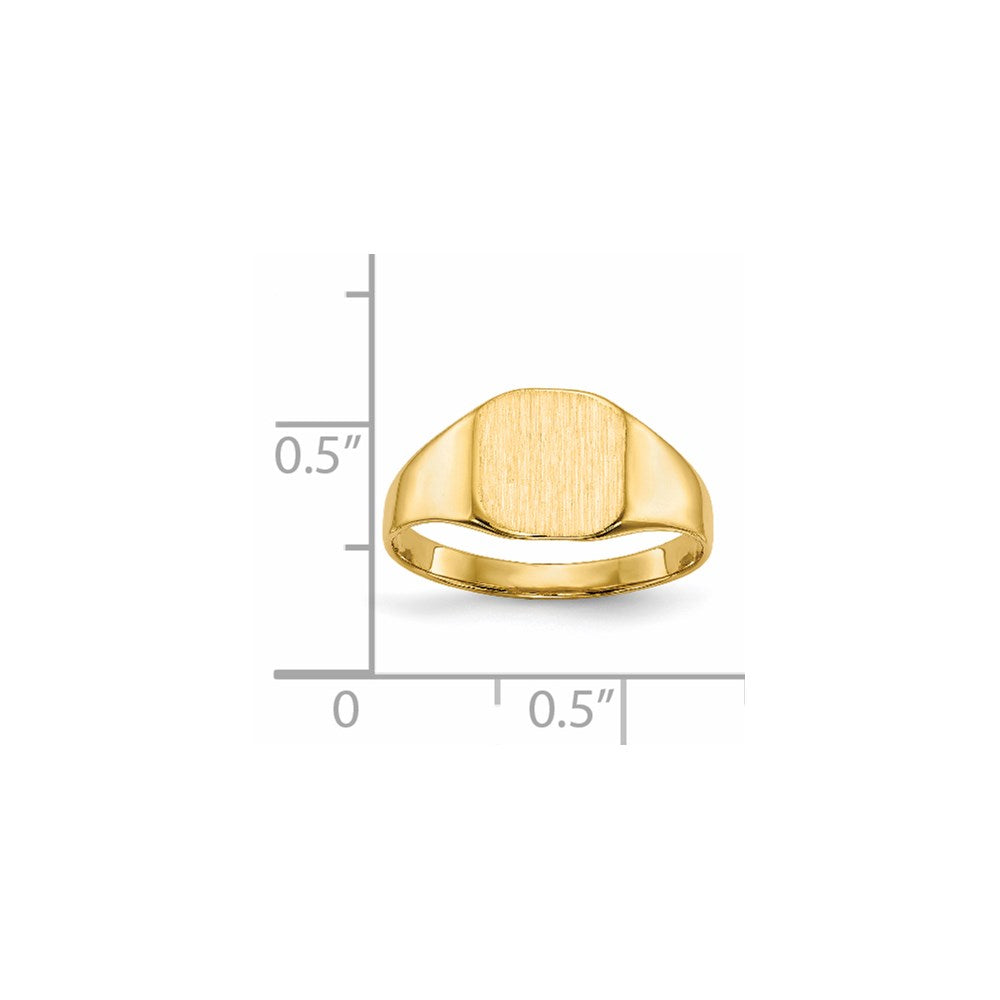 14k 8.5x8.5mm Octagon Closed Back Signet Ring