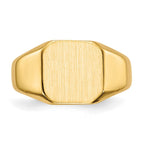 14k 9.5x9.5mm Octagon Closed Back Signet Ring