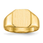 14k 9.5x9.5mm Octagon Closed Back Signet Ring