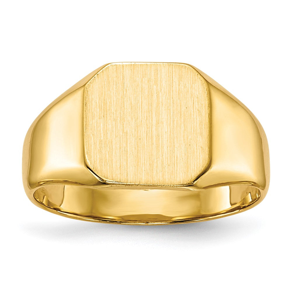 14k 9.5x9.5mm Octagon Closed Back Signet Ring