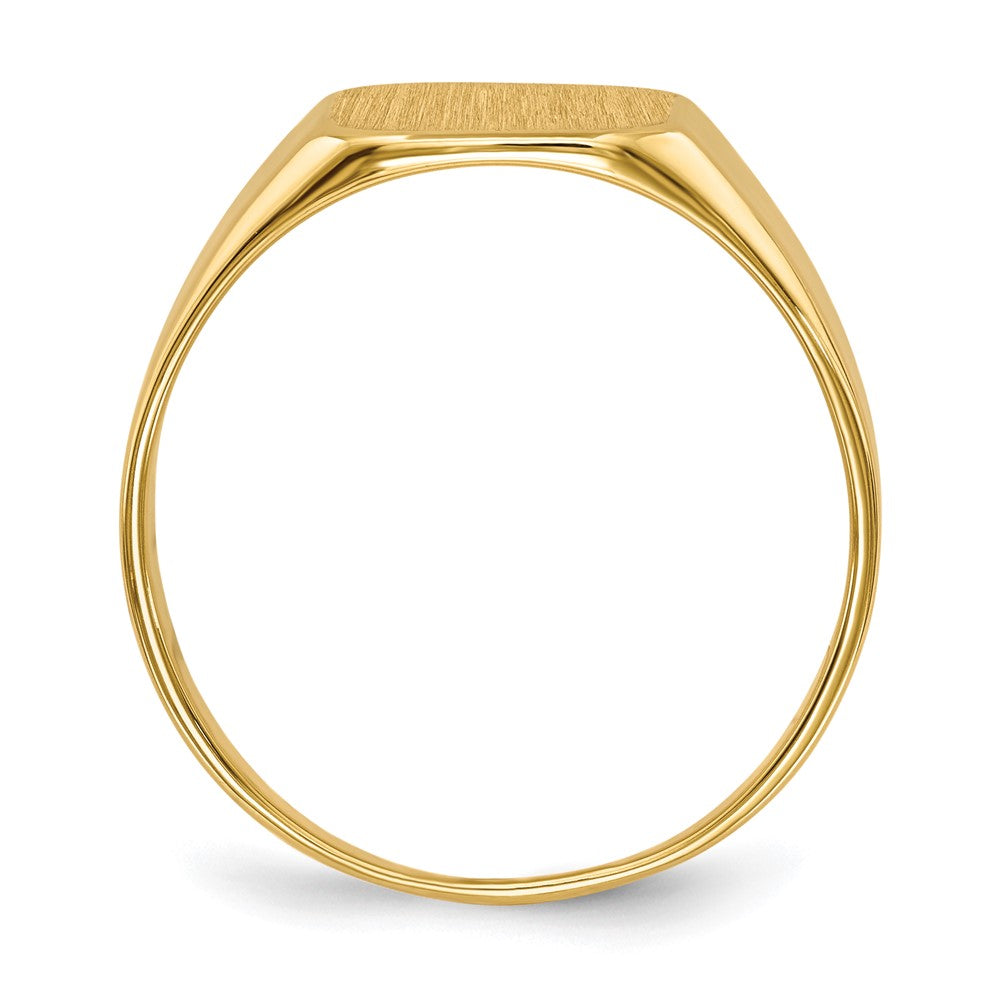 14k 11.0x11.0mm Octagon Closed Back Mens Signet Ring