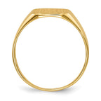 14k 11.0x11.0mm Octagon Closed Back Mens Signet Ring