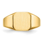 14k 11.0x11.0mm Octagon Closed Back Mens Signet Ring