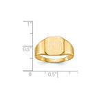14k 11.0x11.0mm Octagon Closed Back Mens Signet Ring