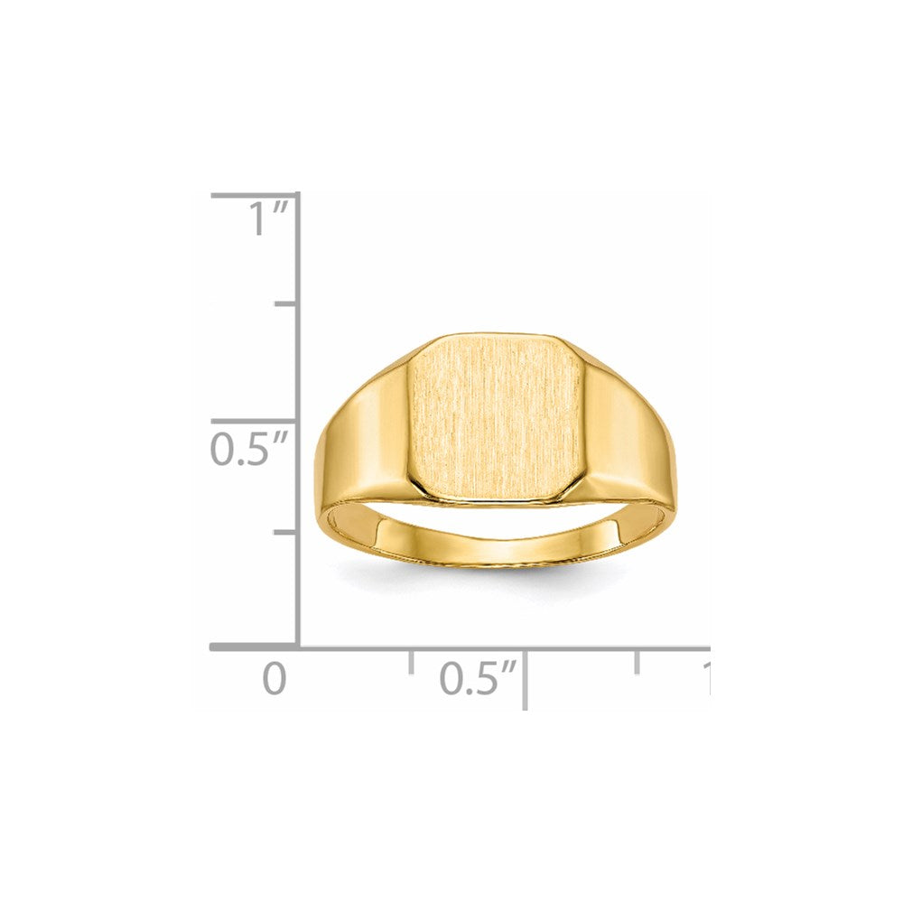 14k 11.0x11.0mm Octagon Closed Back Mens Signet Ring