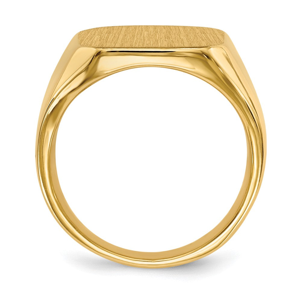 14k 15.0x17.0mm Octagon Closed Back Mens Signet Ring