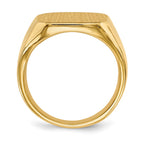 14k 15.0x17.0mm Octagon Closed Back Mens Signet Ring