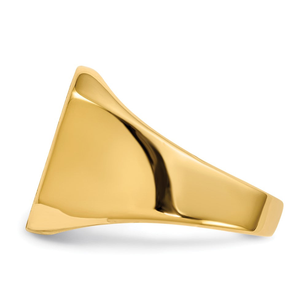 14k 15.0x17.0mm Octagon Closed Back Mens Signet Ring