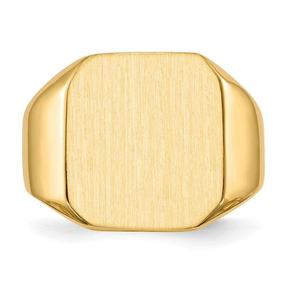 14k 15.0x17.0mm Octagon Closed Back Mens Signet Ring