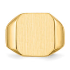 14k 15.0x17.0mm Octagon Closed Back Mens Signet Ring