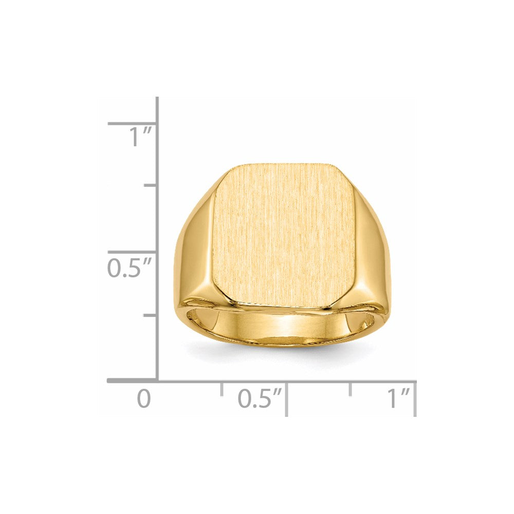 14k 15.0x17.0mm Octagon Closed Back Mens Signet Ring