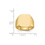 14k 15.0x17.0mm Octagon Closed Back Mens Signet Ring