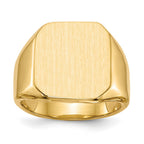 14k 15.0x17.0mm Octagon Closed Back Mens Signet Ring
