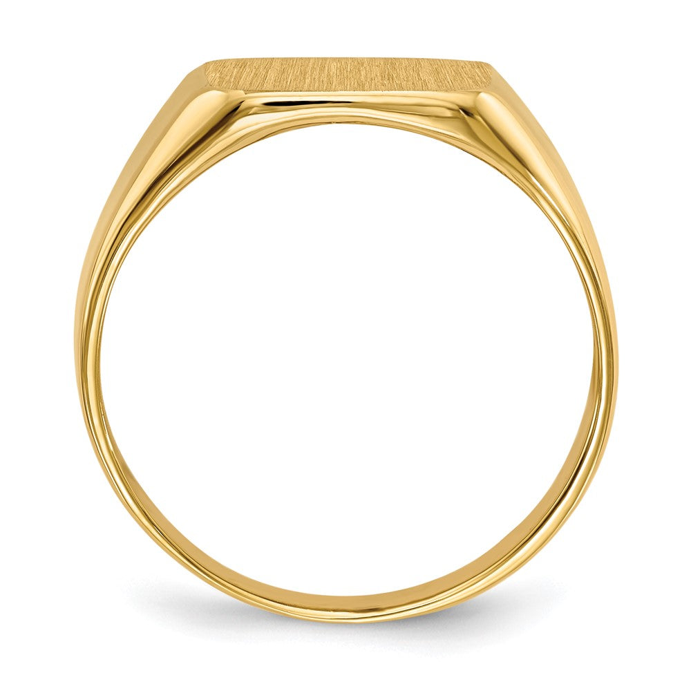 10k 13.0x12.5mm Square Open Back Mens Signet Ring