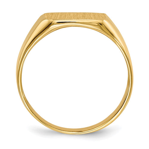 10k 13.0x12.5mm Square Open Back Mens Signet Ring