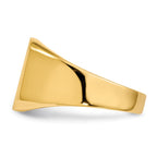 10k 13.0x12.5mm Square Open Back Mens Signet Ring