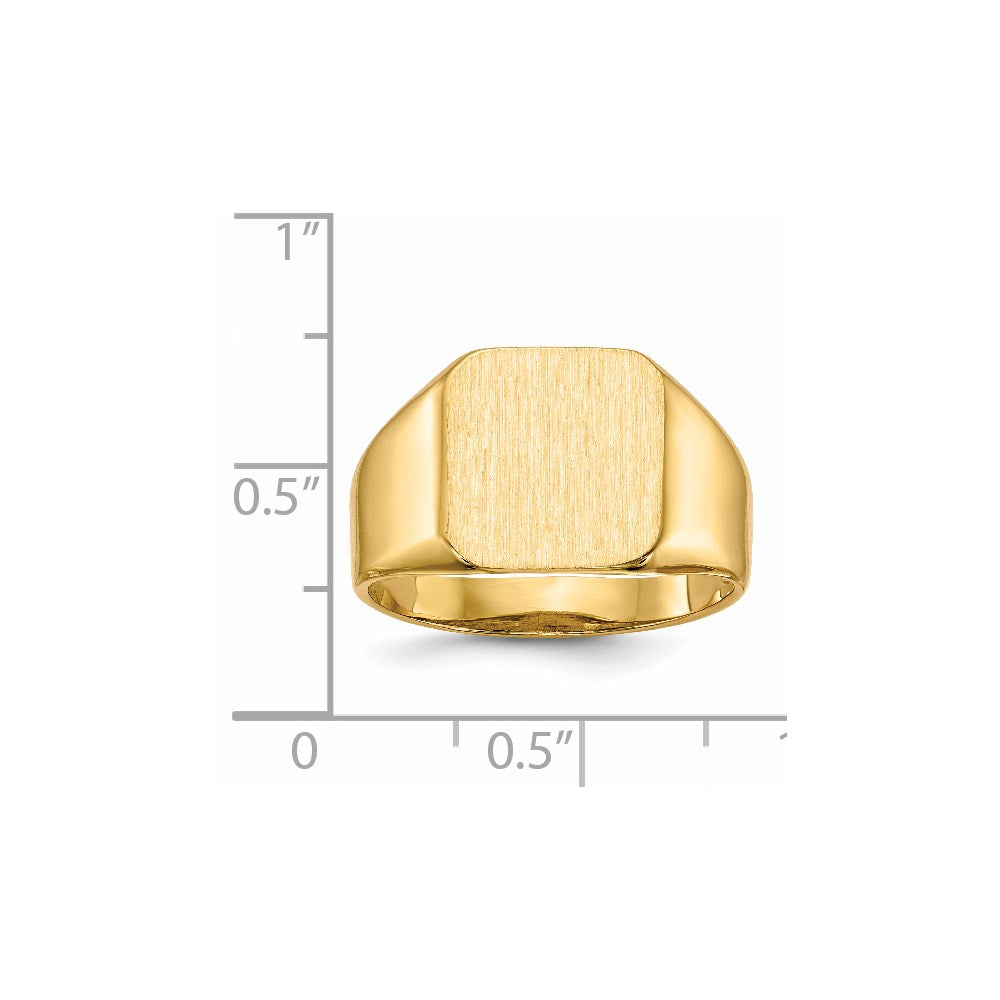 14k 12.5x13.0mm Octagon Open Back Mens Signet Ring