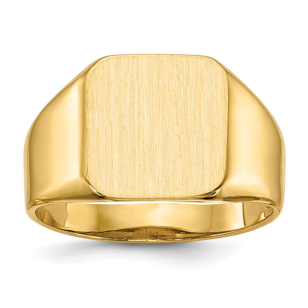 10k 13.0x12.5mm Square Open Back Mens Signet Ring
