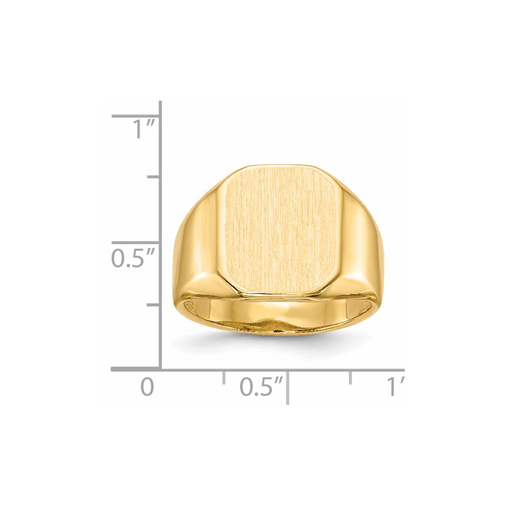 14k 13.0x15.5mm Octagon Open Back Mens Signet Ring