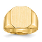 14k 13.0x15.5mm Octagon Open Back Mens Signet Ring